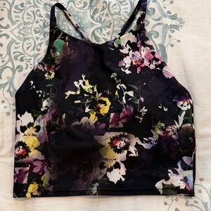 Old Navy Medium Floral Crop Top - Black and Multicolor